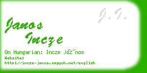 janos incze business card